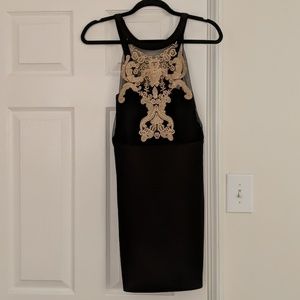 Black high neck, cocktail dress